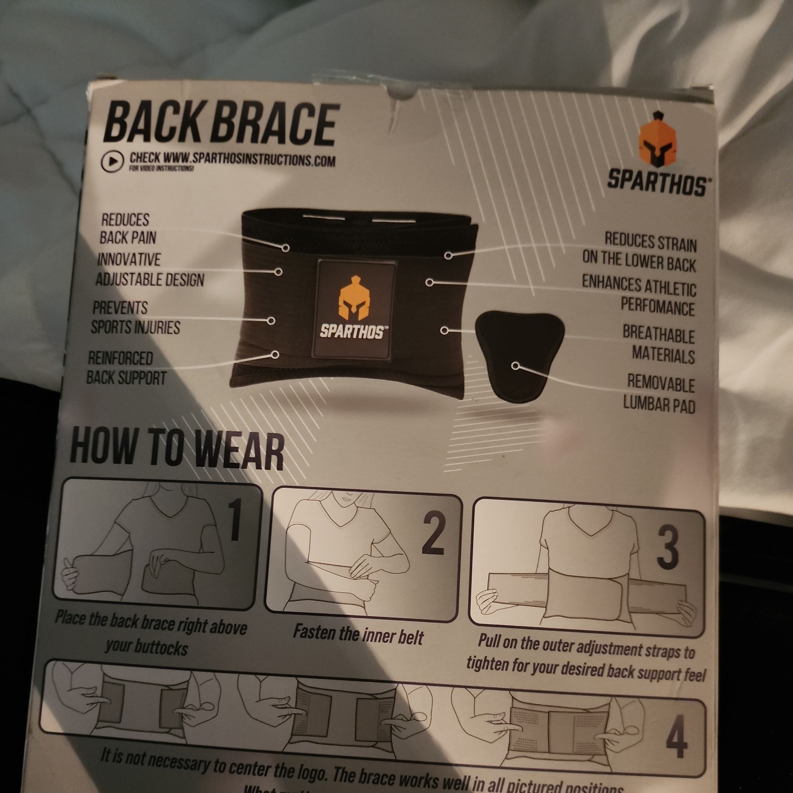 Sparthos Back Brace for Lower Back Support – Size XLarge SSBBR02