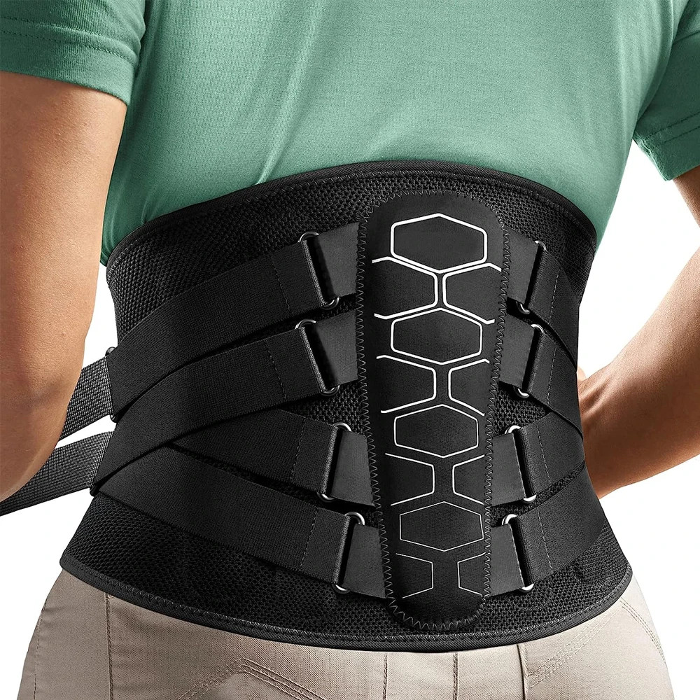 Back Brace Lumbar Support Belt Ergonomic Pad Heavy Lifting Men Women