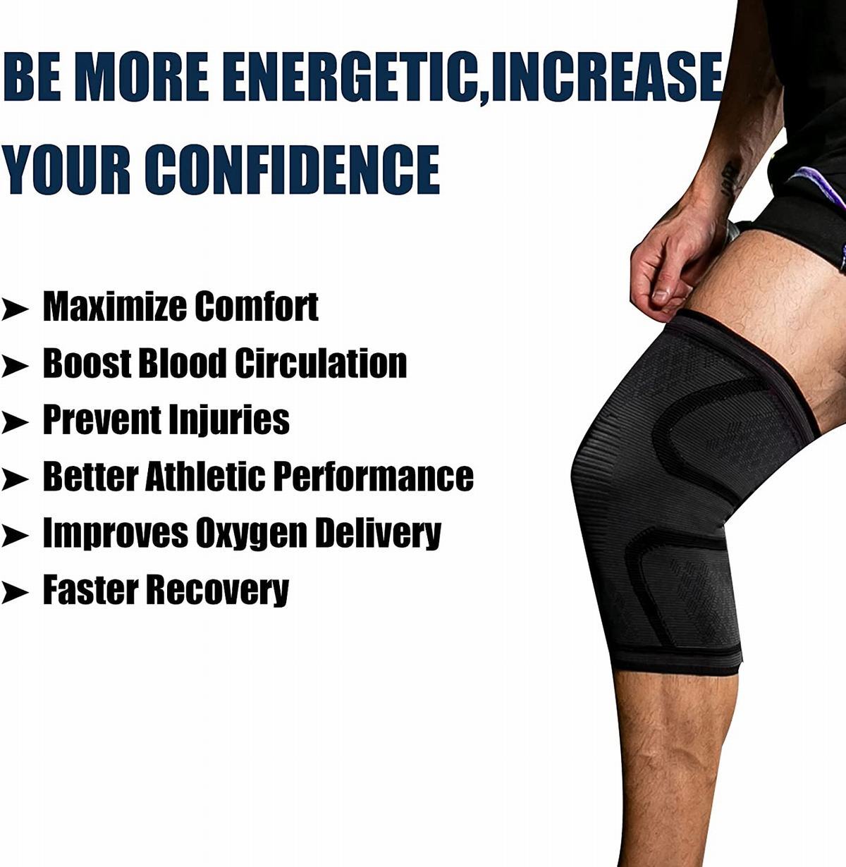 US Sports Compression Sleeves Knee Pads Elastic Knee Support Brace for Men Women
