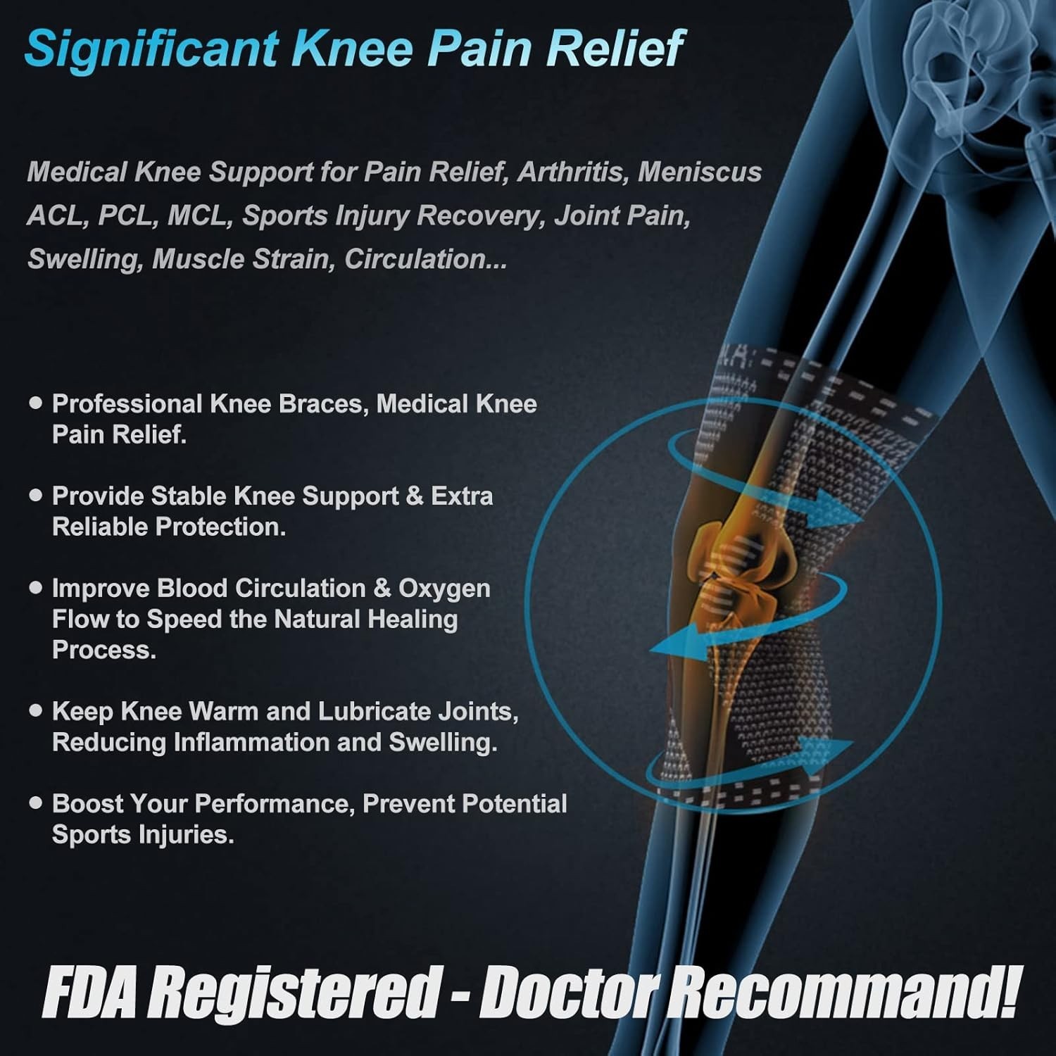 Knee Braces for Knee Pain Relief, Compression Knee Sleeves with Patella Gel P…