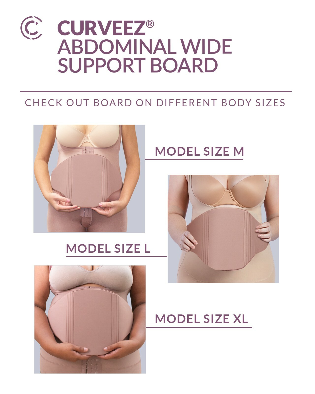 Postsurgery Abdominal pad Tabla abdominal Tummy tuck compression garment CURVEEZ