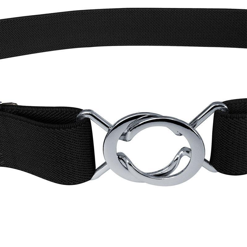 Adjustable Elastic Stretch Belt for Women 2.5cm Wide Metal Ring Buckle No Hassle