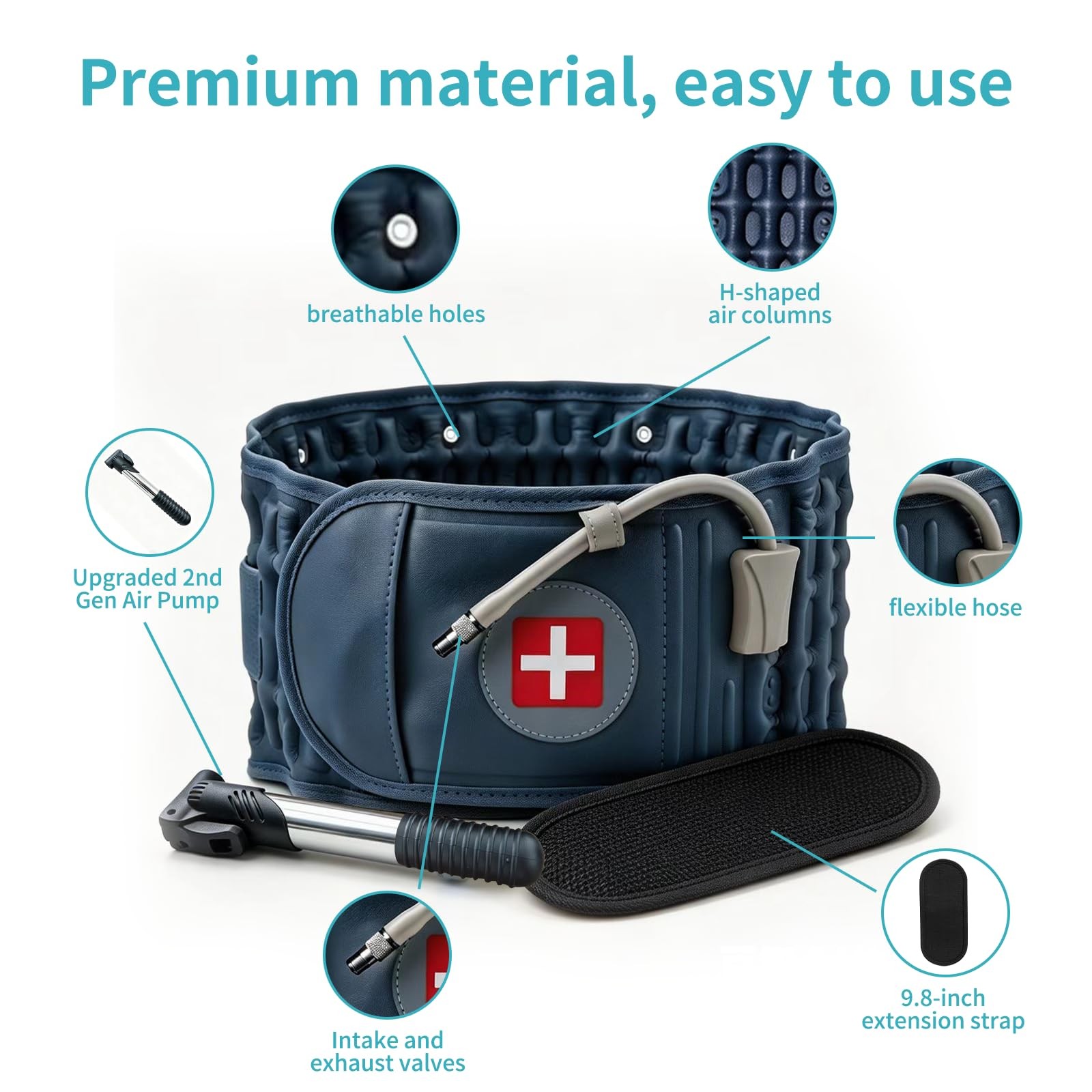 Decompression Back Belt, Lumbar Traction Belt Inflatable, Spinal Decompressio…