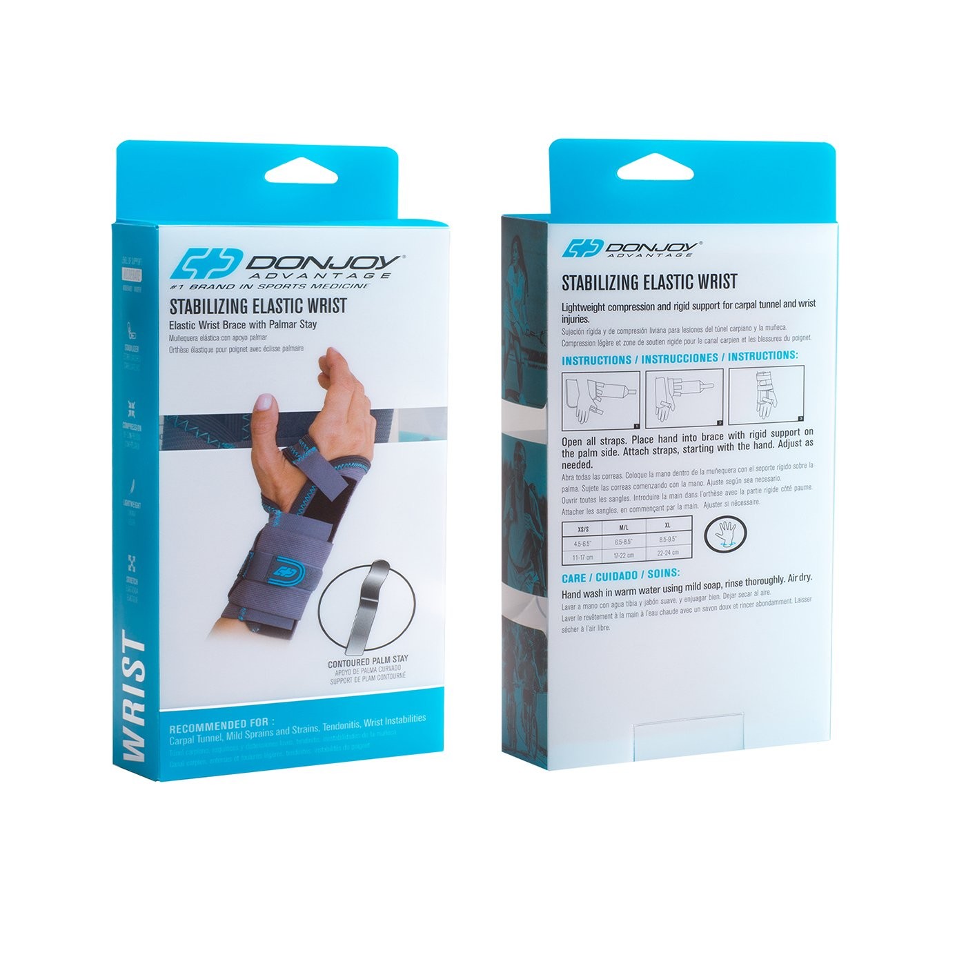 DonJoy Advantage Left Hand Stabilizing Elastic Wrist Brace Left Gray X-Large