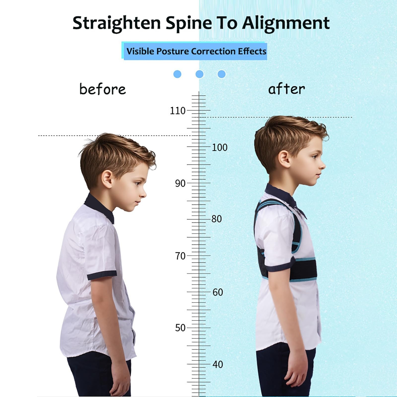 Adjustable Kids Posture Corrector – Back Brace for Humpback Prevention, Pink L