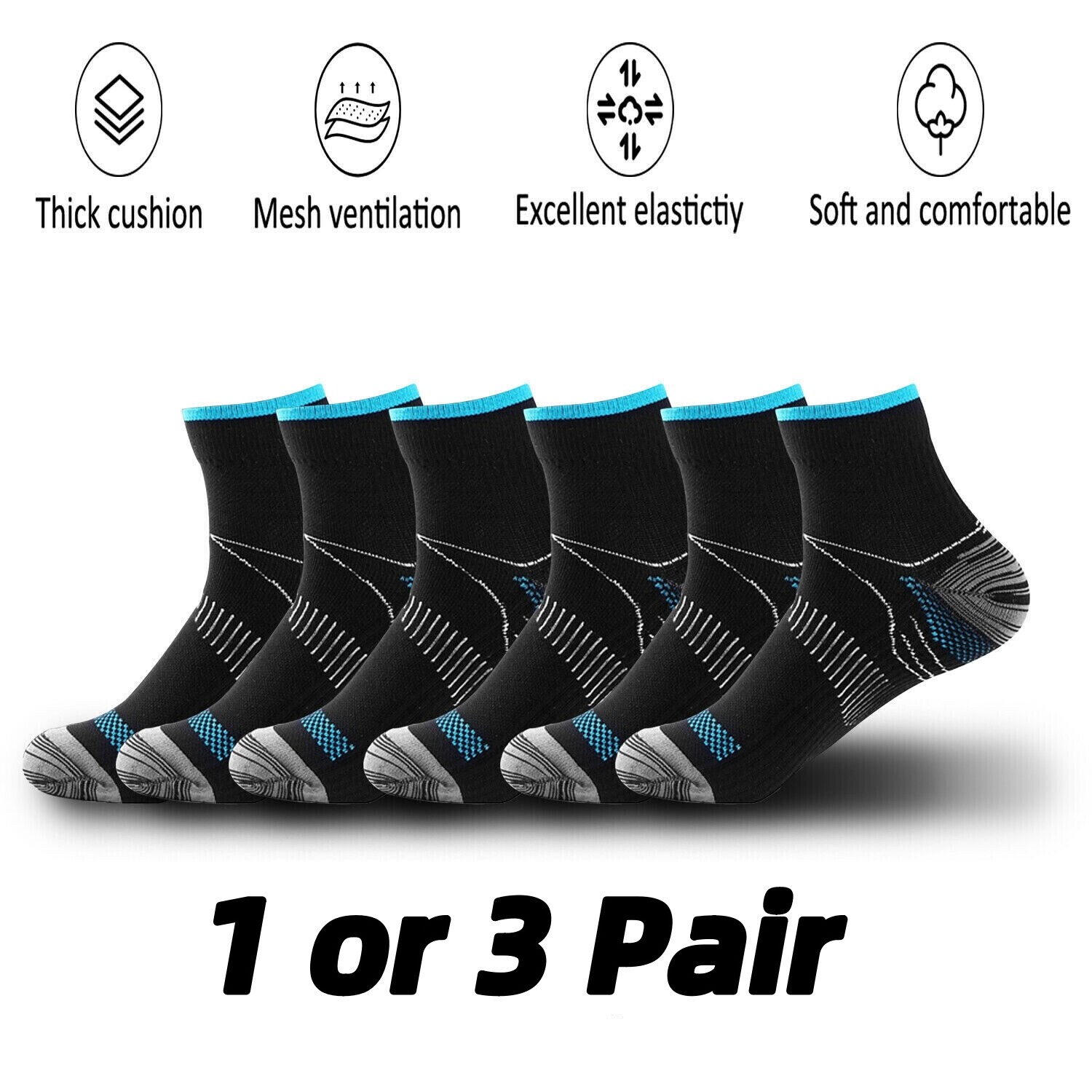 Compression Socks Ankle Support Sleeves Brace Foot Pain Relief Plantar Fasciitis