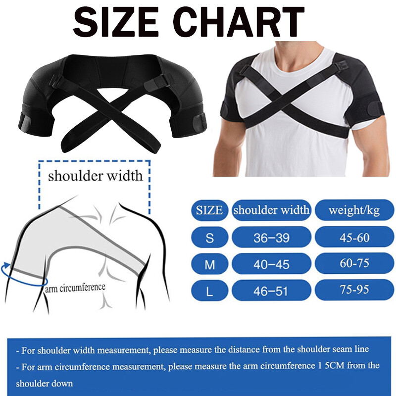 Double Shoulder Brace Torn Rotator Cuff Pain Relief Support Therapy Sleeve Wrap