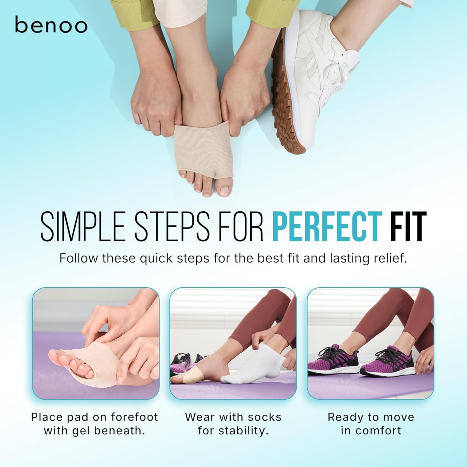 Metatarsal Pads for Men & Women (2 Sleeves) Gel Cushions for Ball of Foot Pain R
