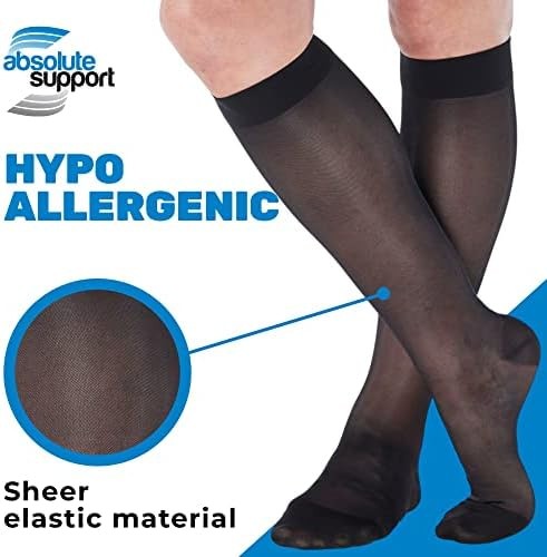 (3 Pairs – Closed Toe) Made in USA – Compression Socks for Women 15-20mmHg – …