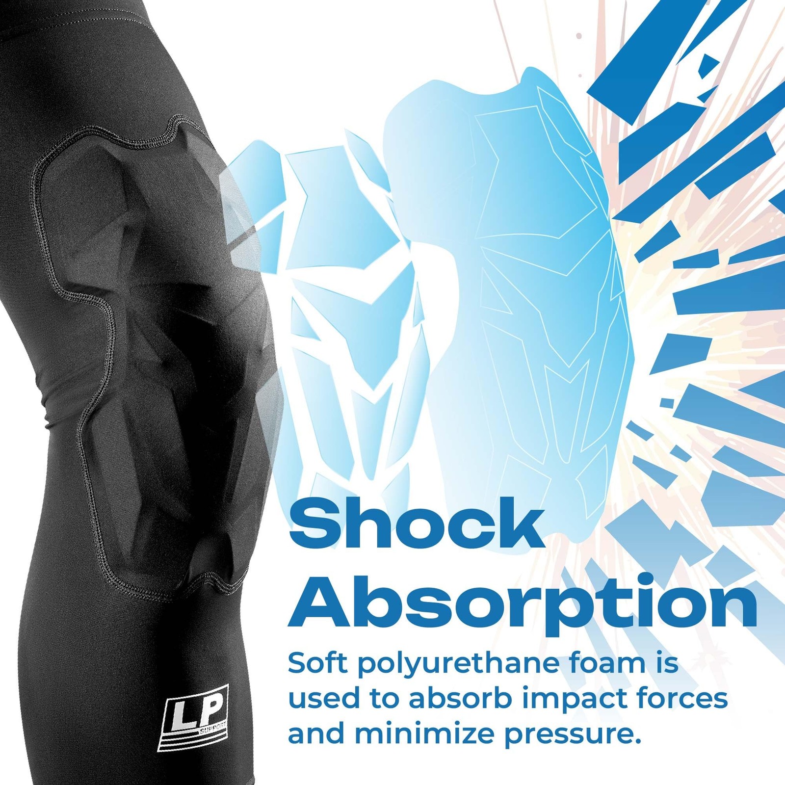 IM710 Black L Padded Leg Compression Sleeve Knee Pad For Gym Workouts 1 PC
