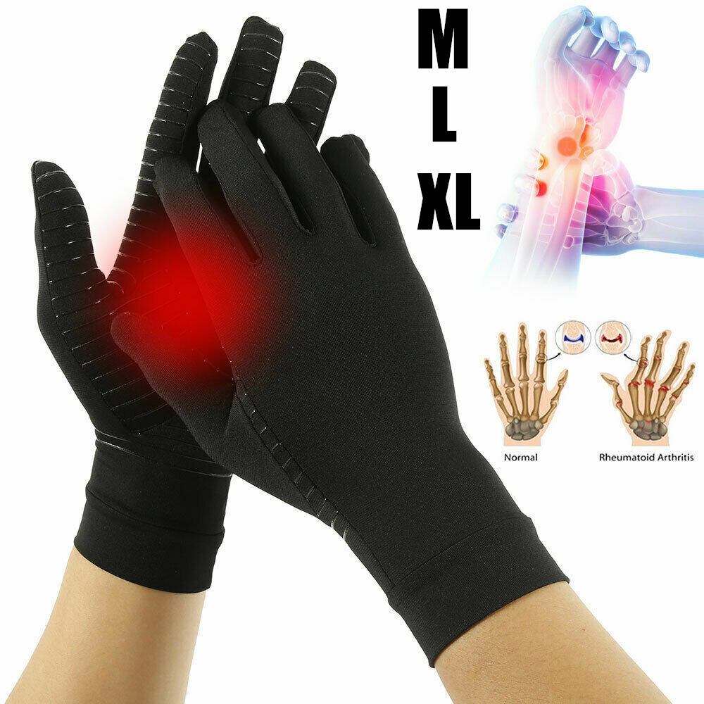 Copper Compression Arthritis Gloves Carpal Tunnel Joint Pain Relief Hand M/L/XL