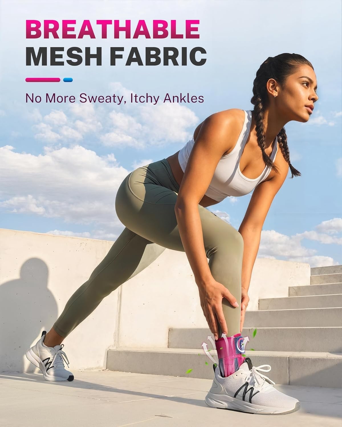 Ankle Brace for Women Men with Quick Lace Up, Adjustable Figure 8 Compression…