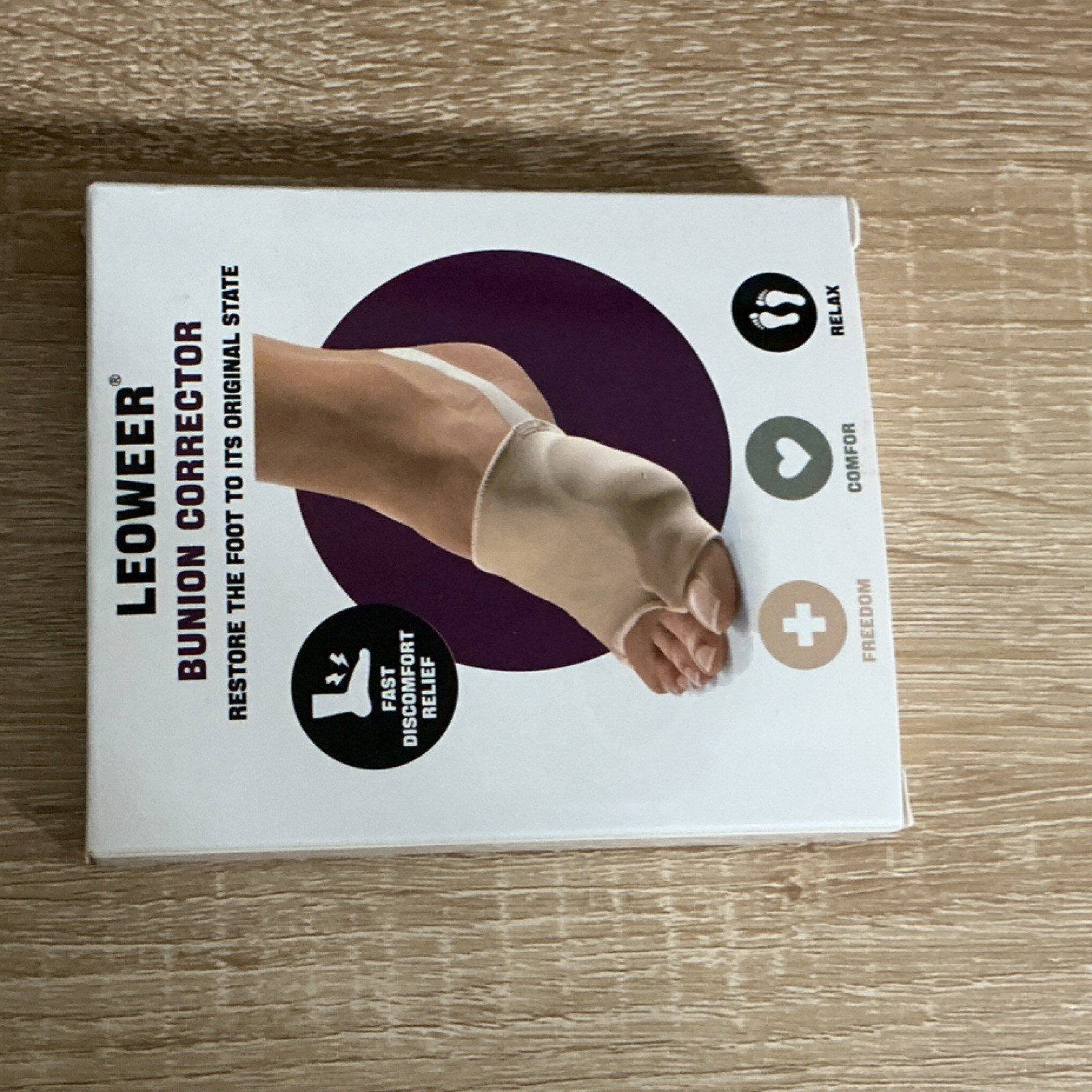 LEOWEER Orthopedic Bunion Corrector Foot Sleeve Beige Discomfort Relief