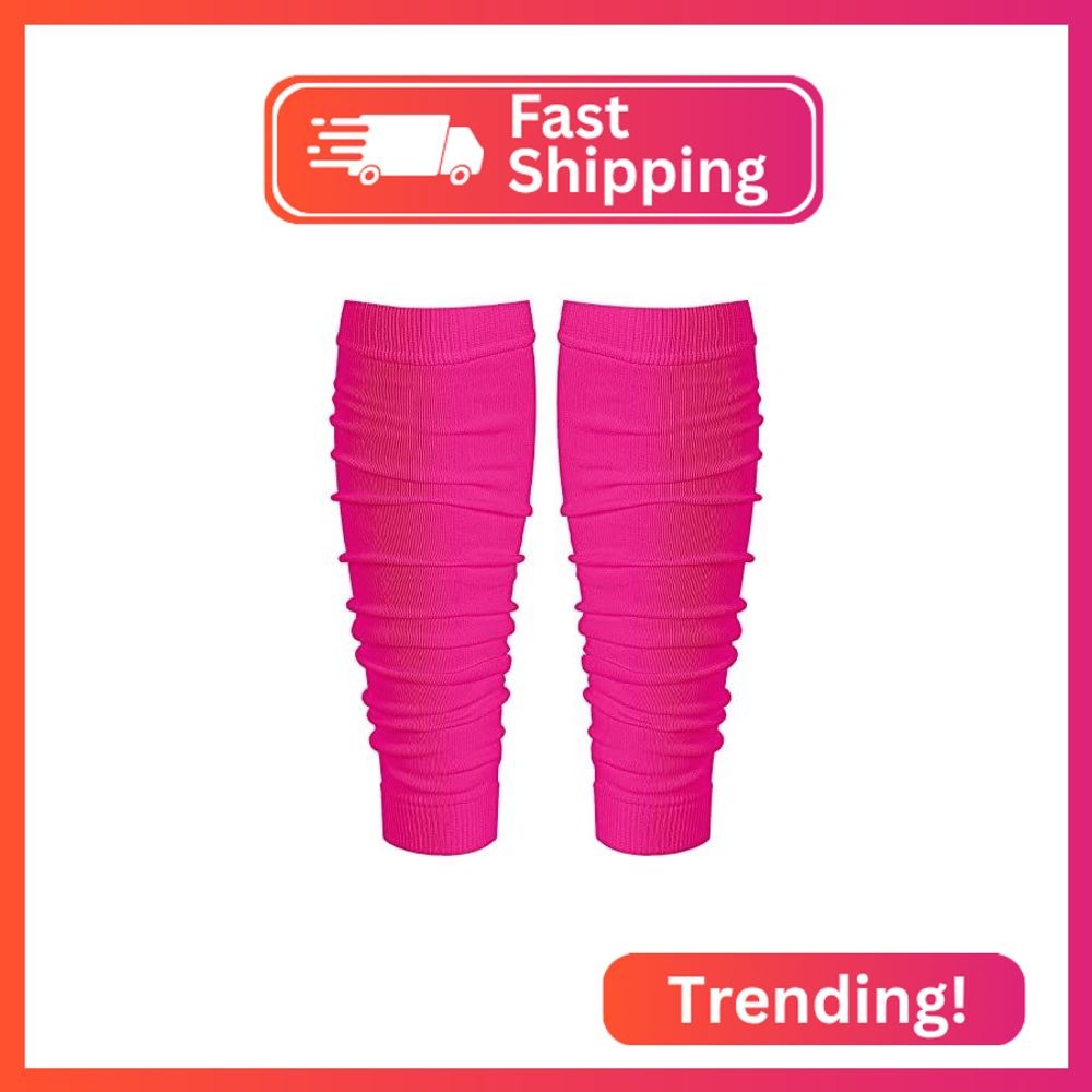 QEES Pink Football Scrunch Leg Sleeves for Men Women,Calf Leg Compression Sleeve