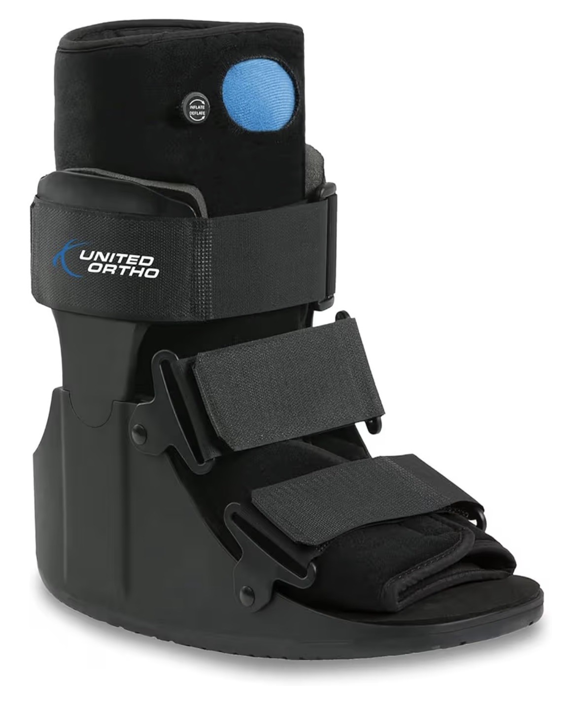 United Ortho USA14115 Short Air Cam Walker Fracture Boot, Medium, Black