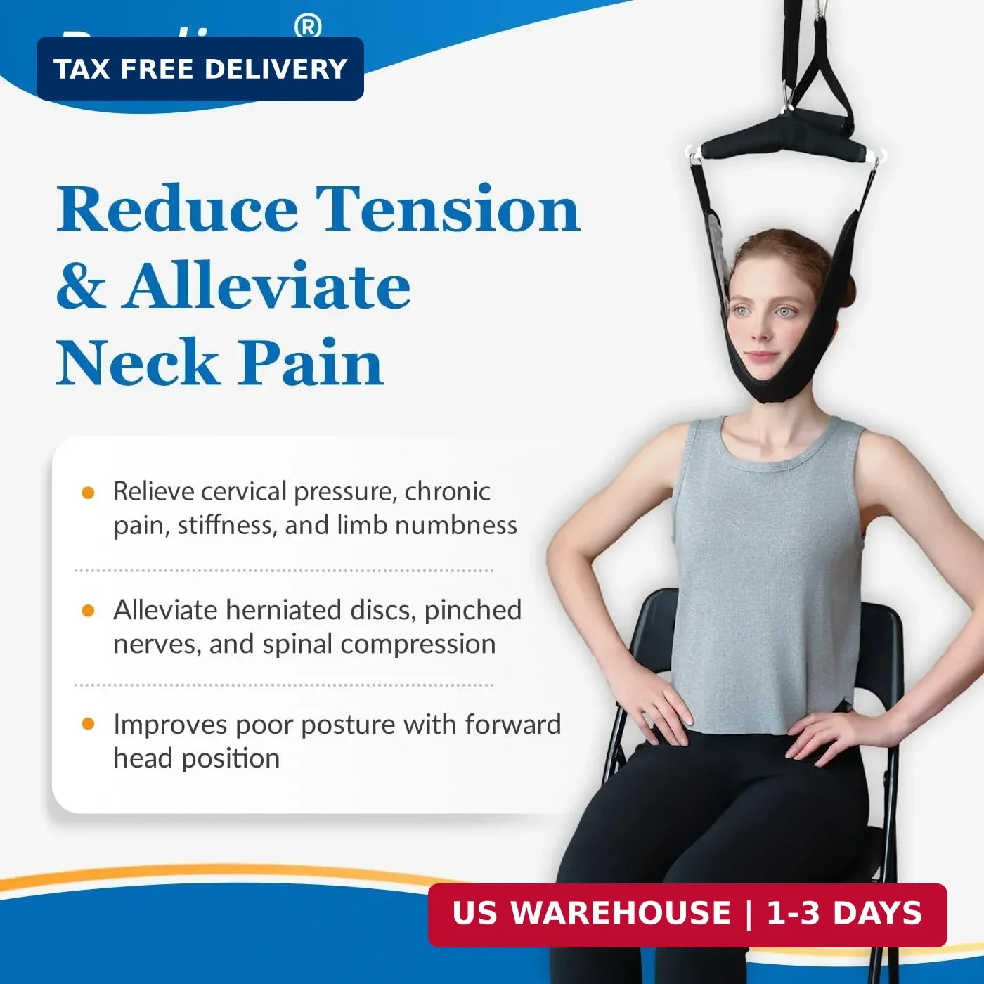 Cervical Neck Traction Device Over the Door – Hanging Neck Stretcher for Cervica