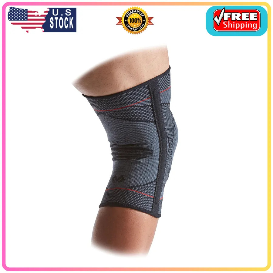 McDavid Knee Compression Knit Sleeve with Gel Buttress and Stays S/M