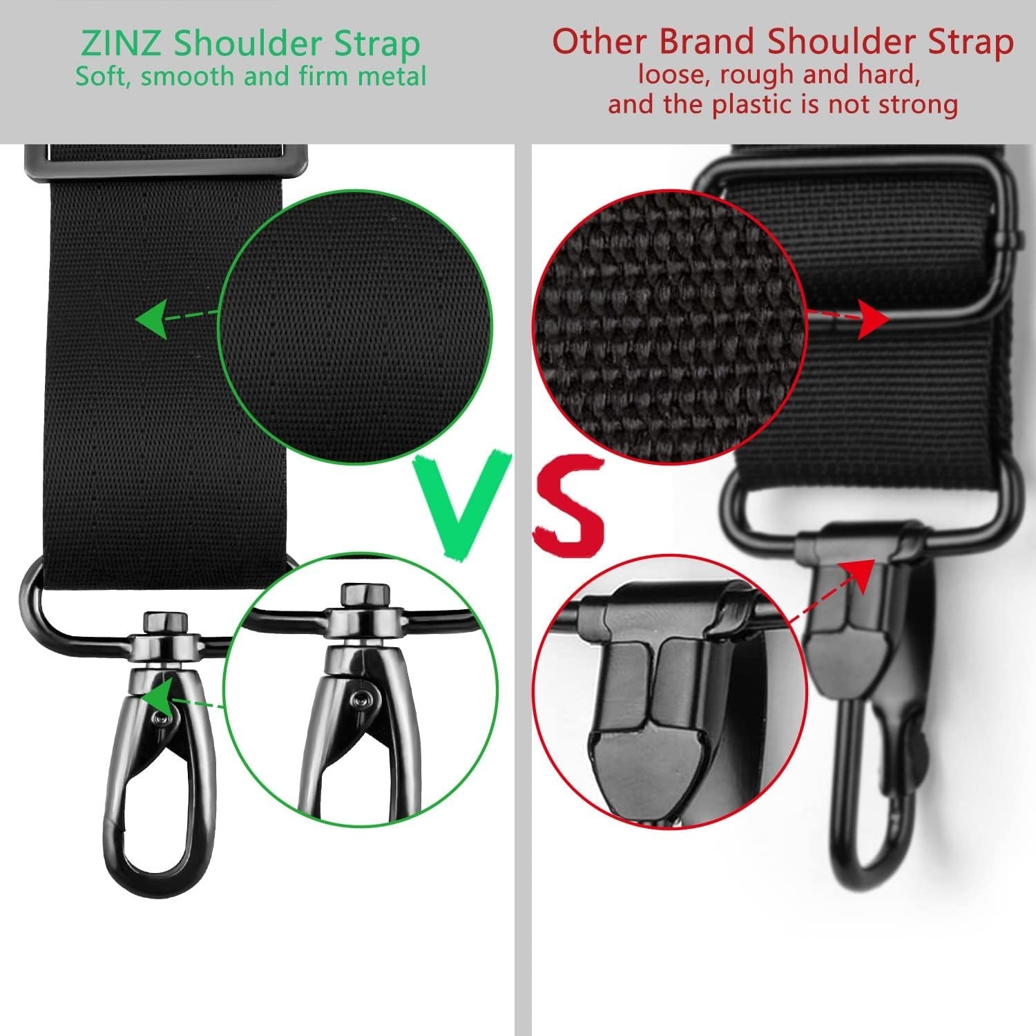 79 inch Shoulder Strap, Extra-thick Fixed Cushion Pad and Dual Clasps Univers…