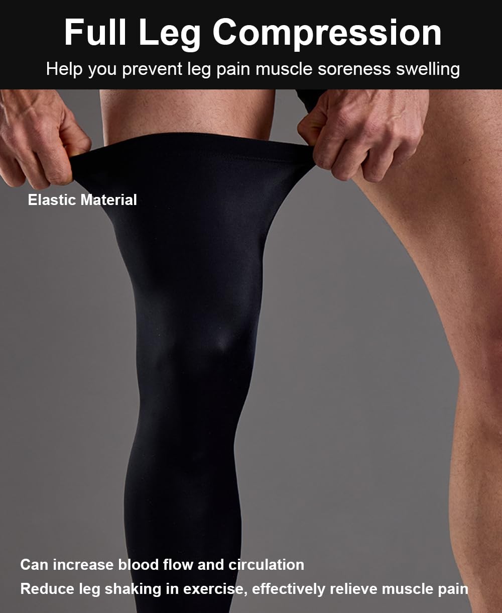 2 Pairs Full Leg Compression Sleeve, Calf Compression Sleeve Women Men with A…