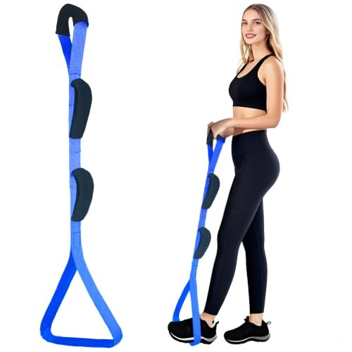 Blue Leg Lifter Strap for Hip/Knee Surgery Recovery – Rigid Handle, Large Foot L