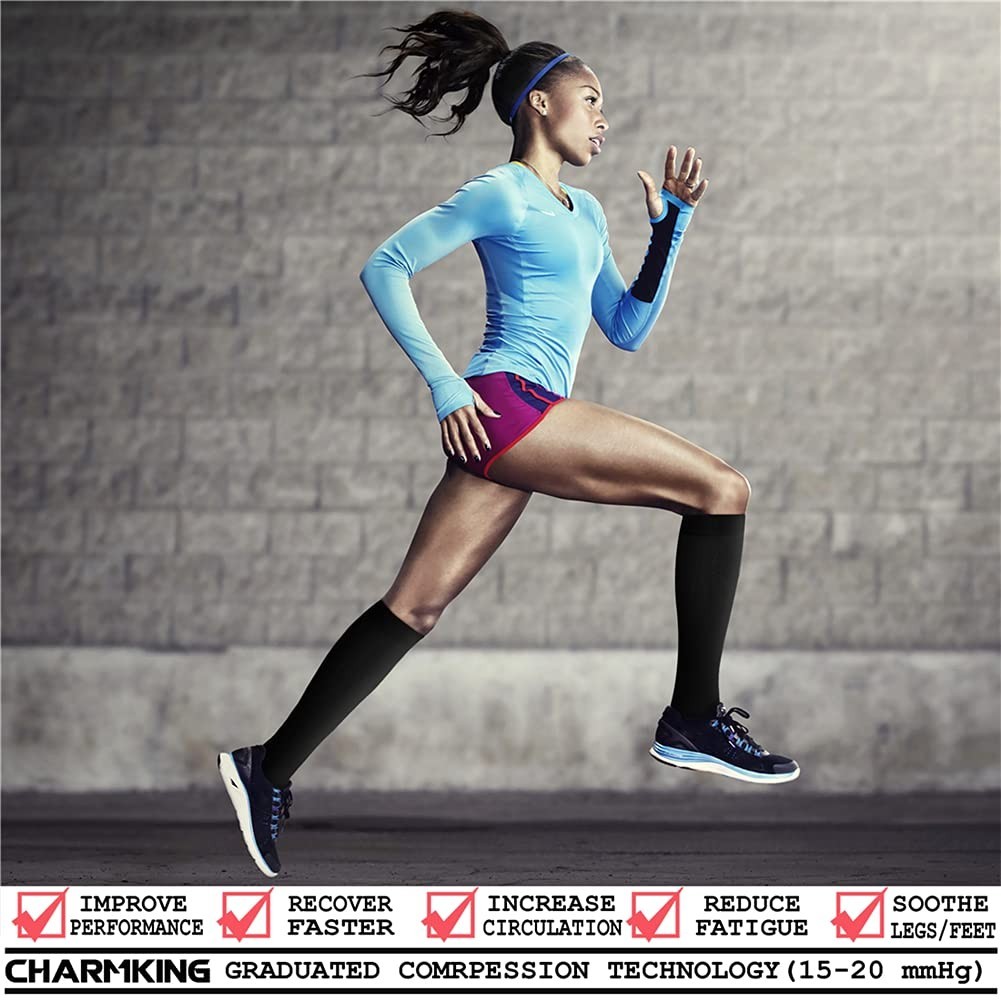 Compression Socks for Men & Women – 8 Pairs 15-20 mmHg Circulation Support for A