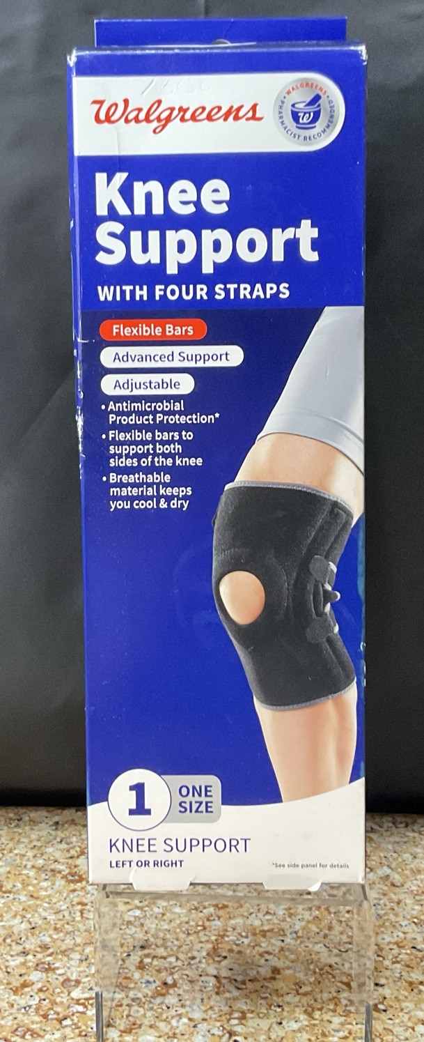 Walgreens Knee Support w 4 Adjustable Straps One Size Fits All Left Or Right