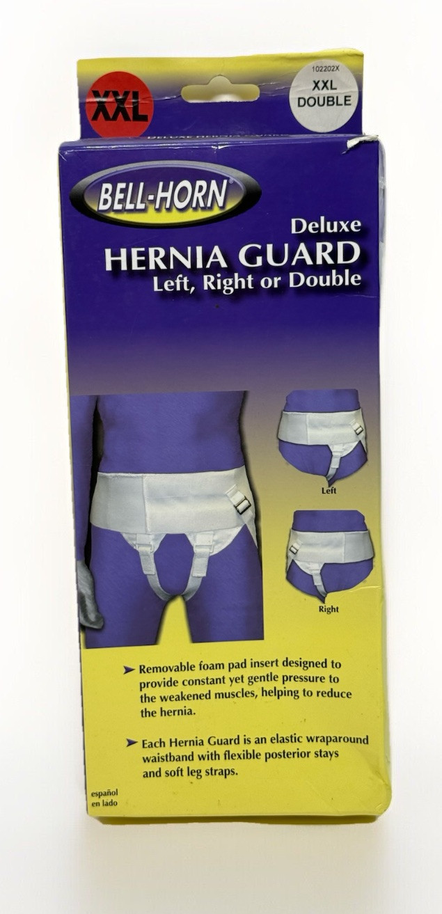 Bell-Horn Deluxe Woven Hernia Guard Support Belt Left Right Double Support XXL