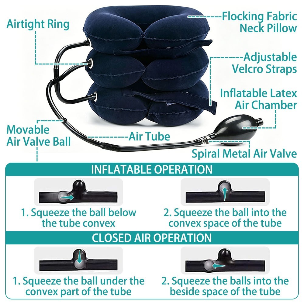 Inflatable Neck Stretcher – Adjustable Neck Pillow for Pain Relief