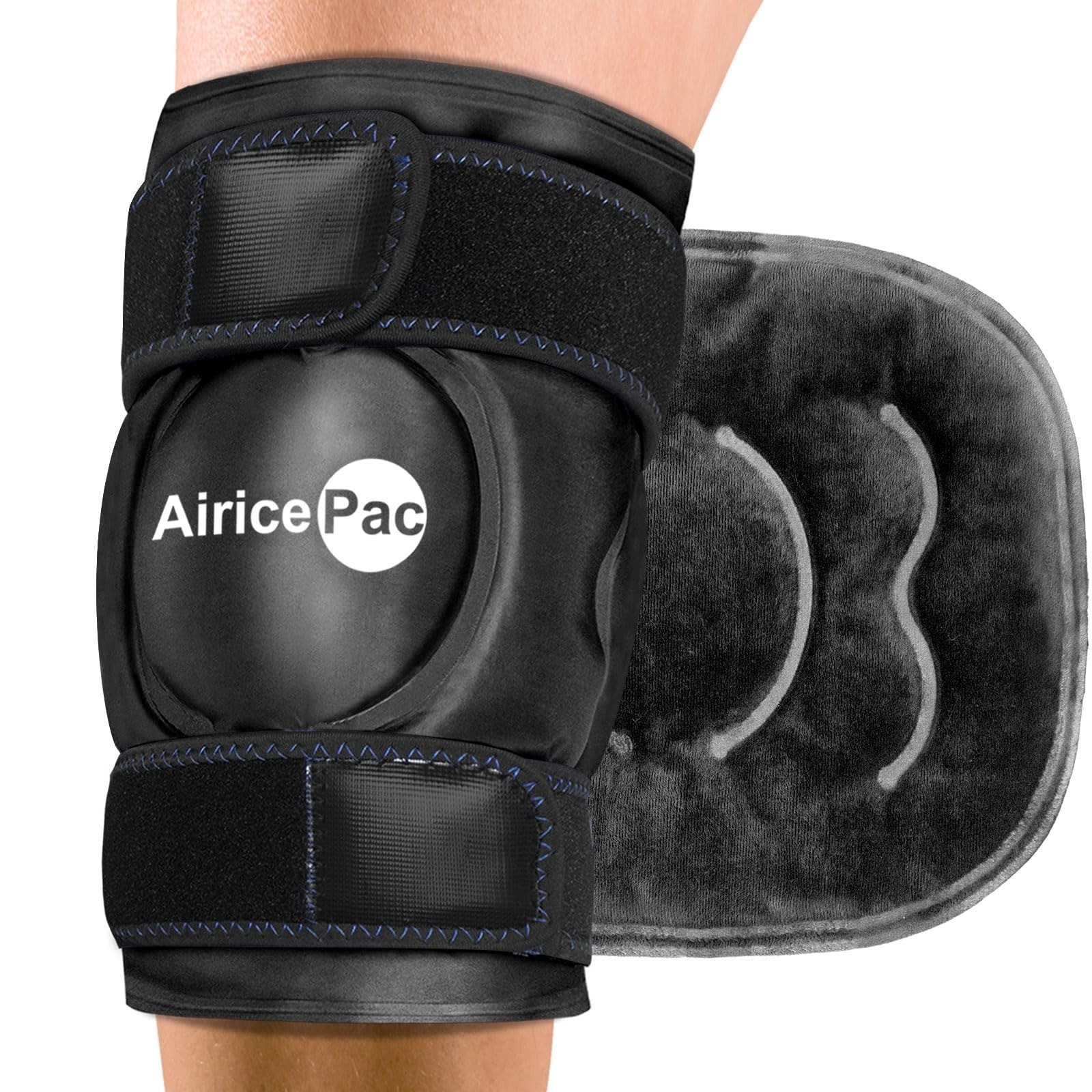 AiricePac Knee Ice Pack Wrap – Reusable Gel for Pain Relief, Blue