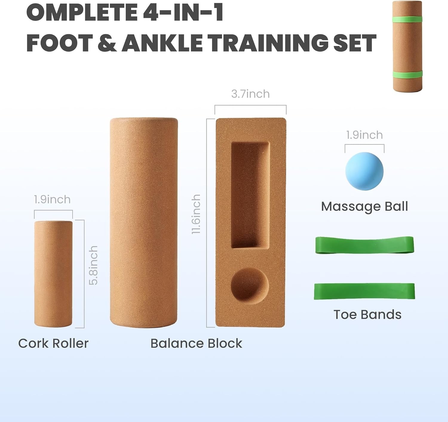 Balance Board for Foot & Ankle Strength – Dual Half-Cylinder Trainer with Roller
