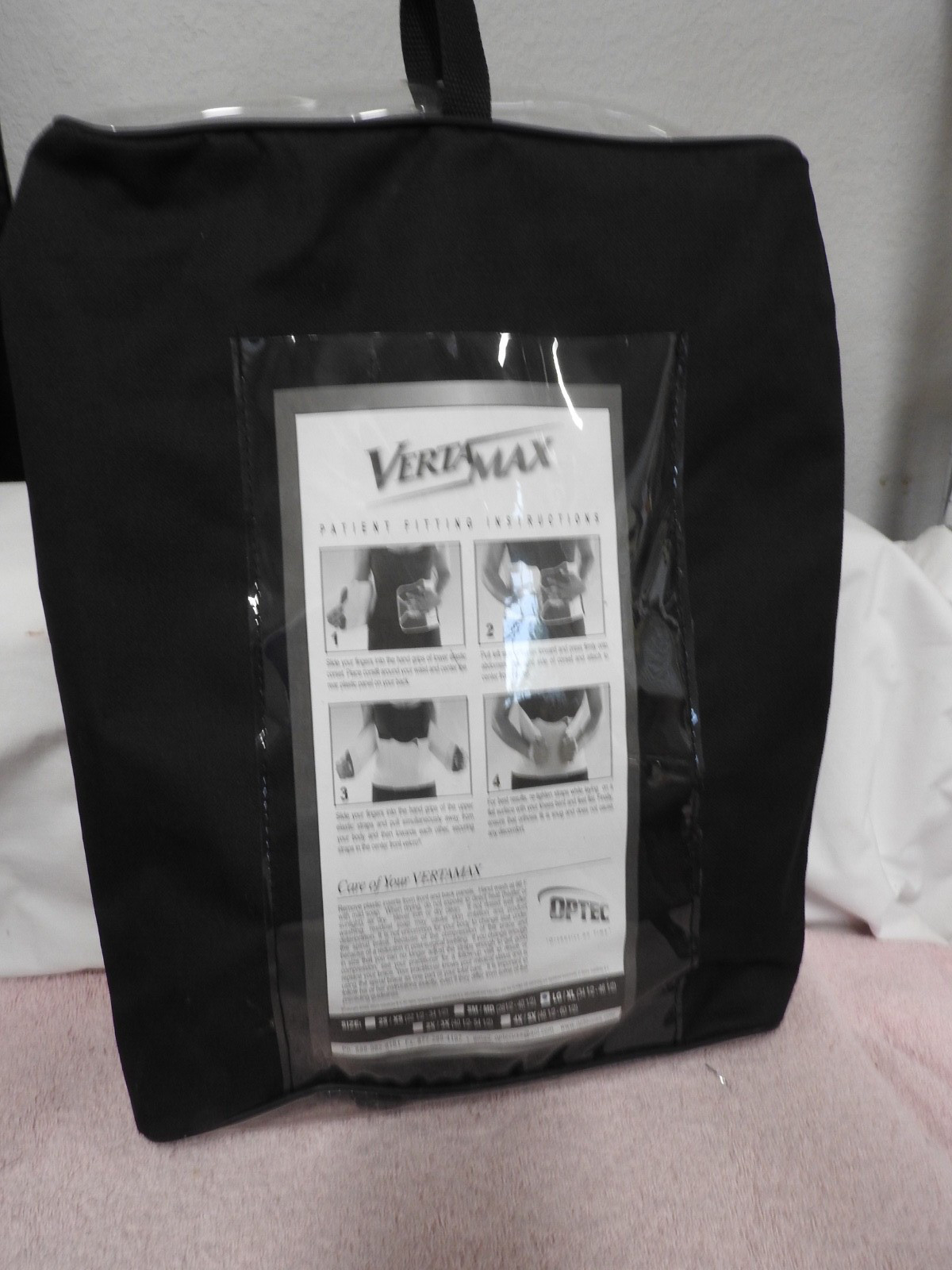NOS Optec VertaMax Spinal Lumbar Back Support to the Max – L/XL