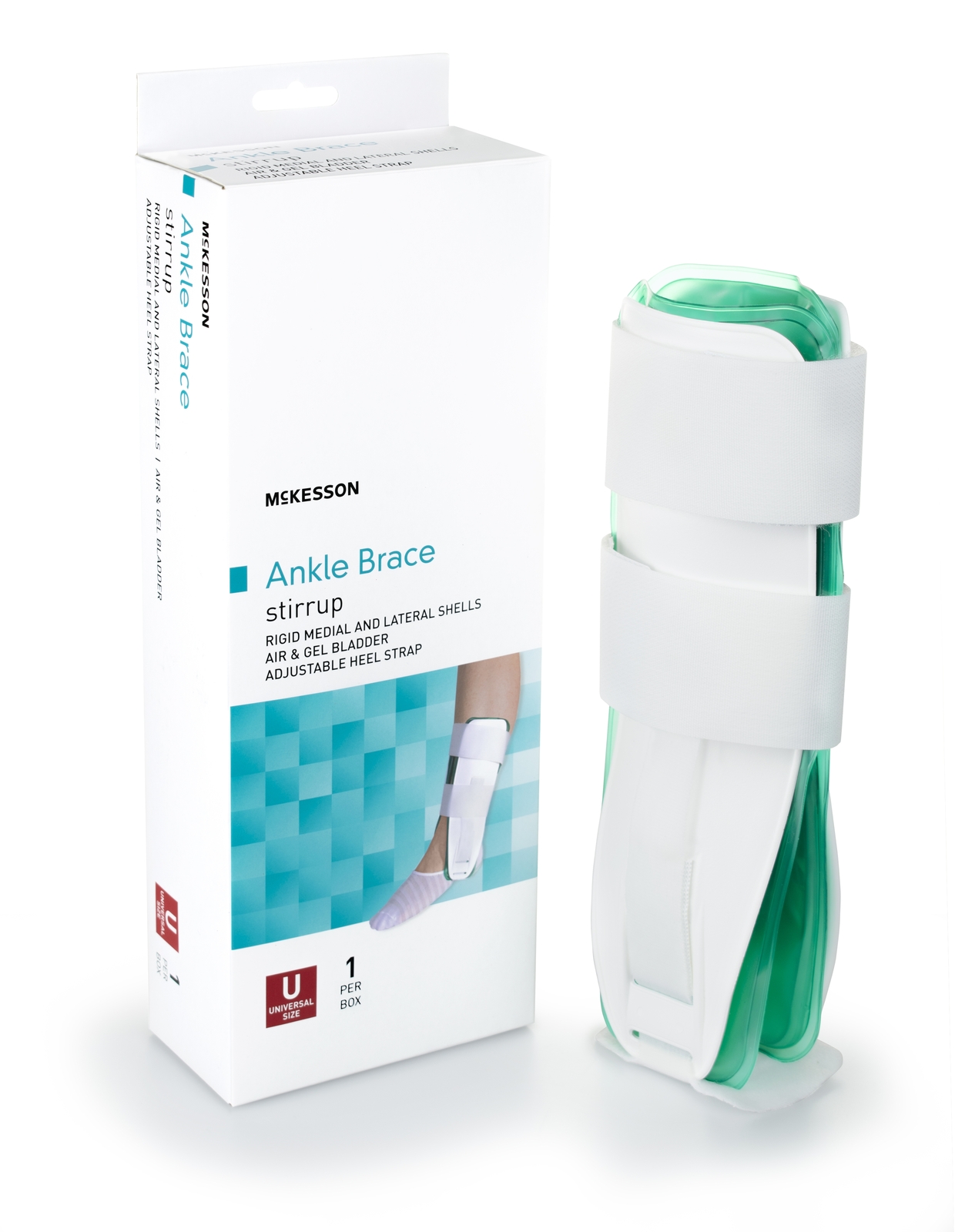 McKesson White Ankle Support One Size Hook and Loop Strap for the Foot