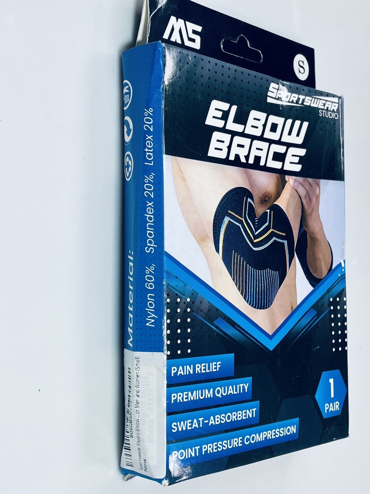 🆕 Sportswear Studio Pain Relief Elbow Brace Compression Sleeve 1 PAIR – Small