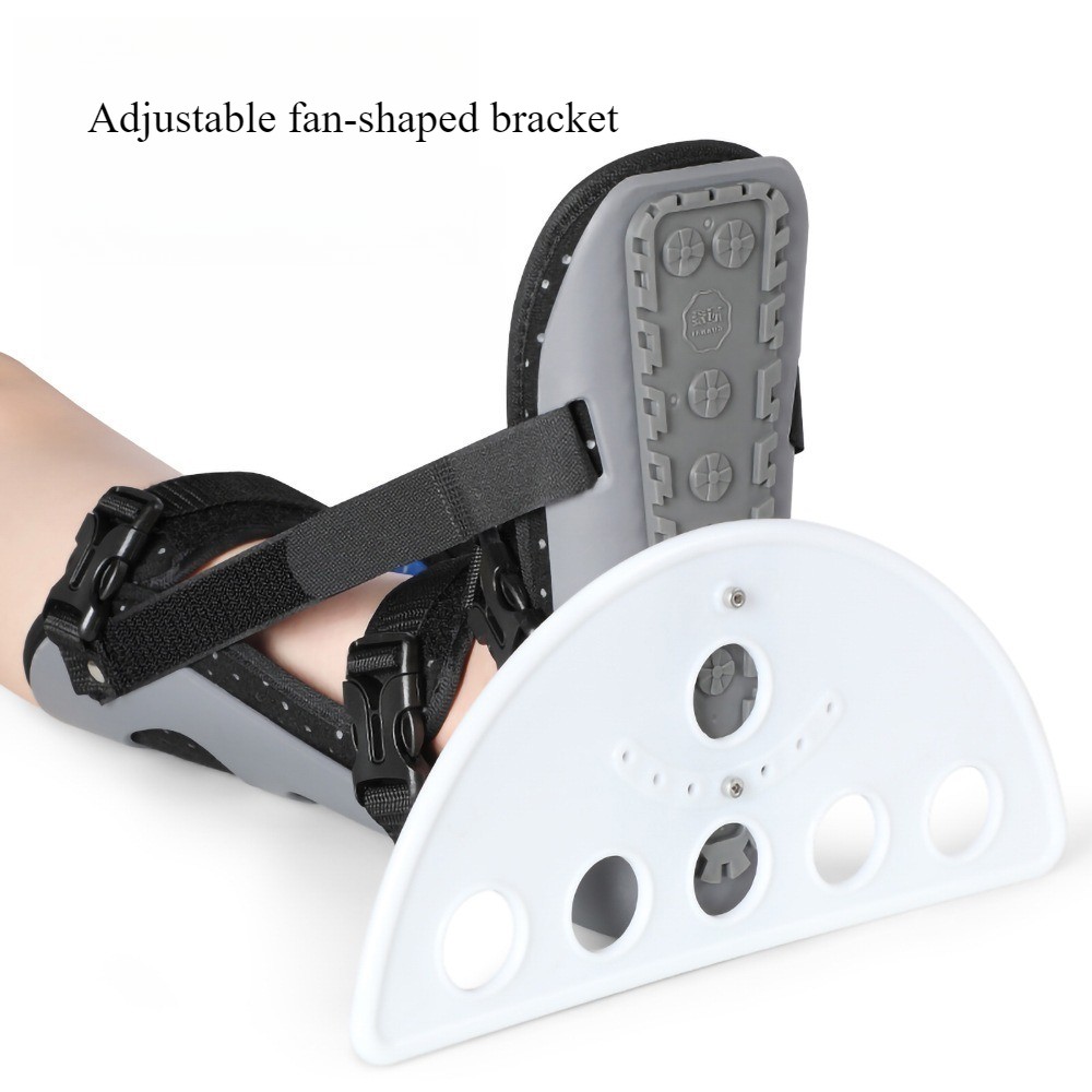Black Plantar Fasciitis Night Splint Large Hook and Loop Strap for The Foot Heel