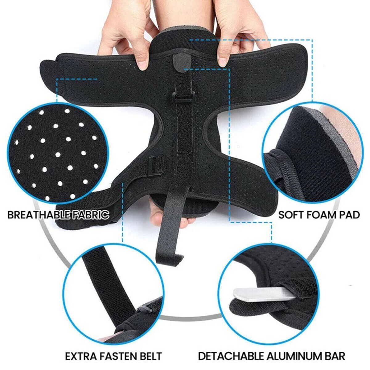 Black Ankle Brace Support Compression Stabilizer Pain Relief Foot Lace Up Wrap