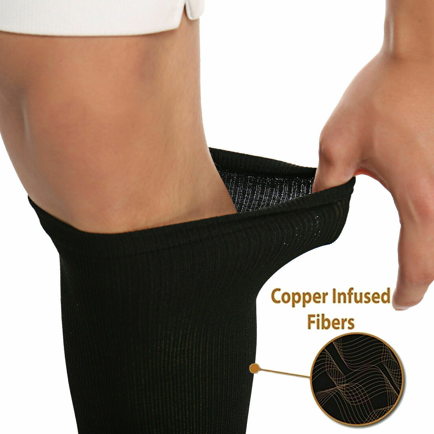 1-3 Pairs Copper Compression Socks 20-30mmHg Graduated Support Mens Women S-XXL