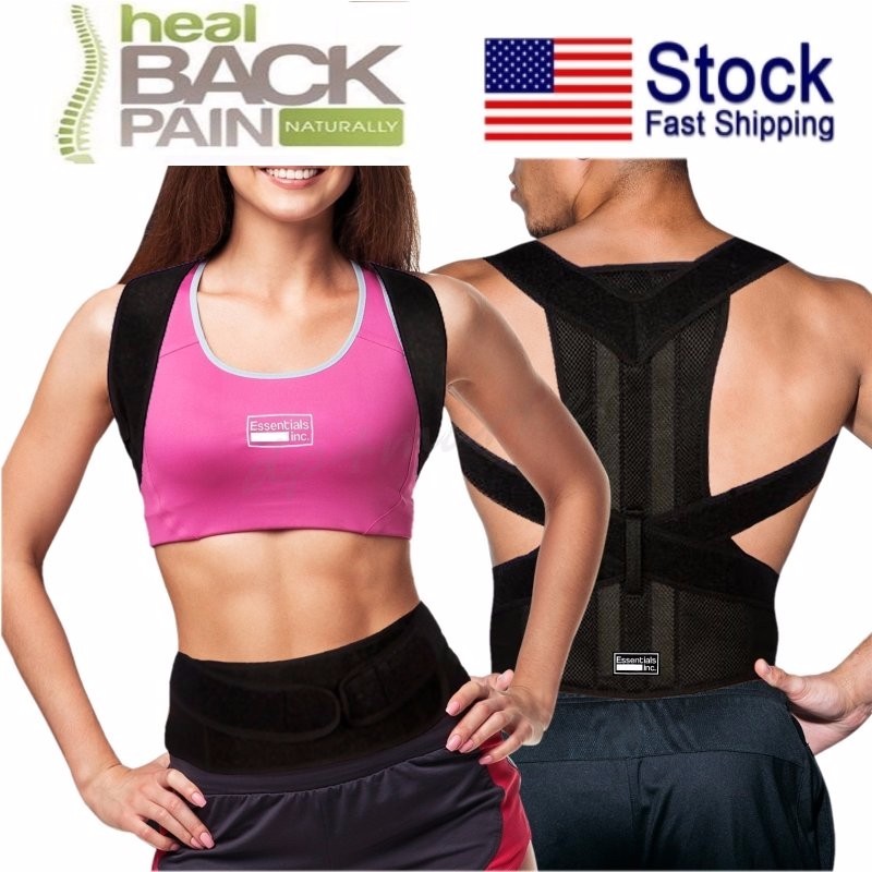Unisex Neoprene Deluxe Full Back Posture Corrector Brace Size S-4XL Back Support