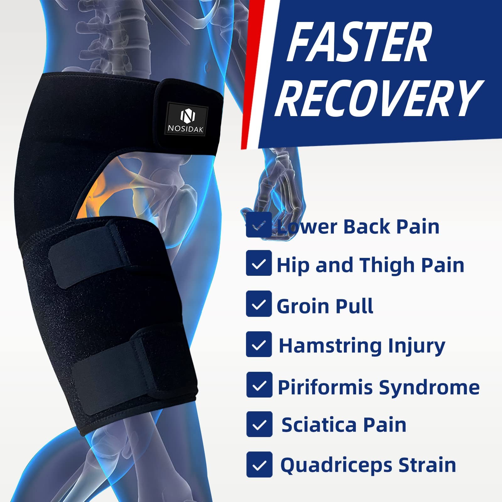 Hip Brace for Sciatica Pain Hamstring Compression Sleeve Groin Brace SI Belt …