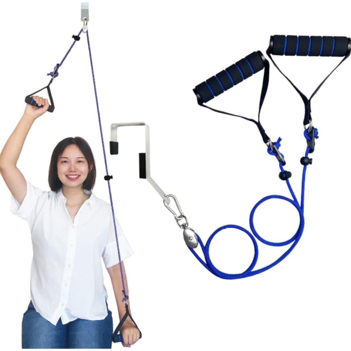 Shoulder Pulley for Physical Therapy Over Door Shoulder Rehab Exercise System fo