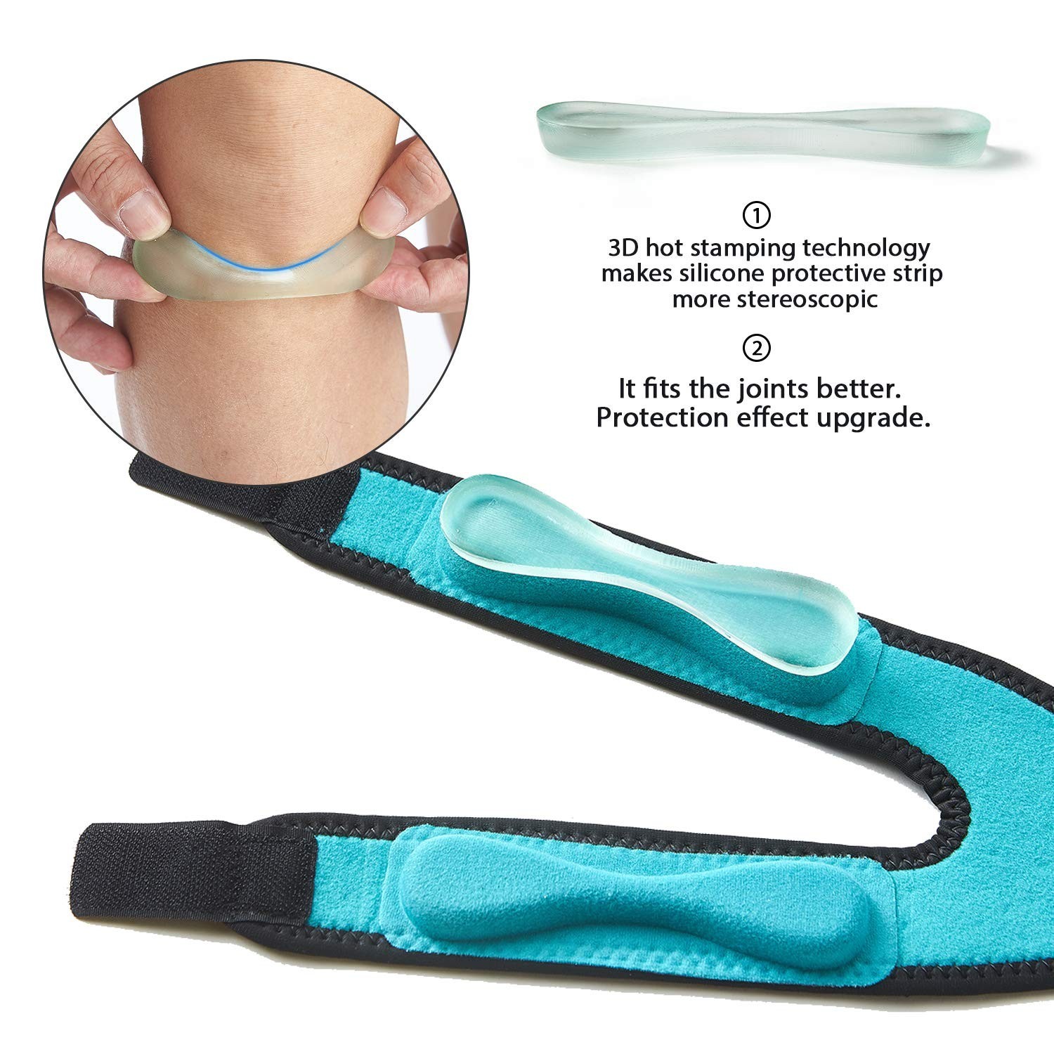 Patella Knee Strap, Adjustable Knee Brace (3D Silicone Insert) for Men & Wome…
