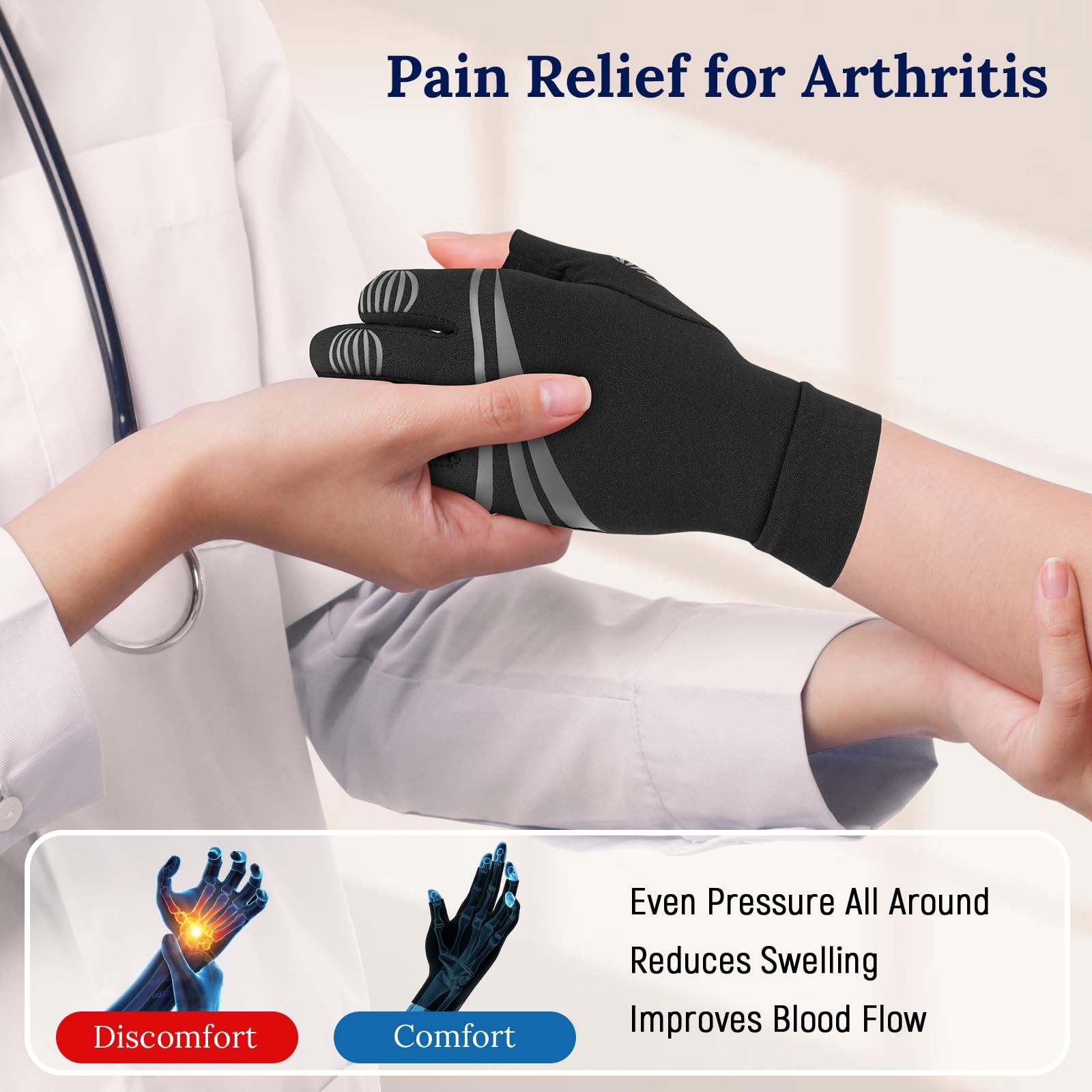 Vlela Arthritis Gloves X-Large Matte Black