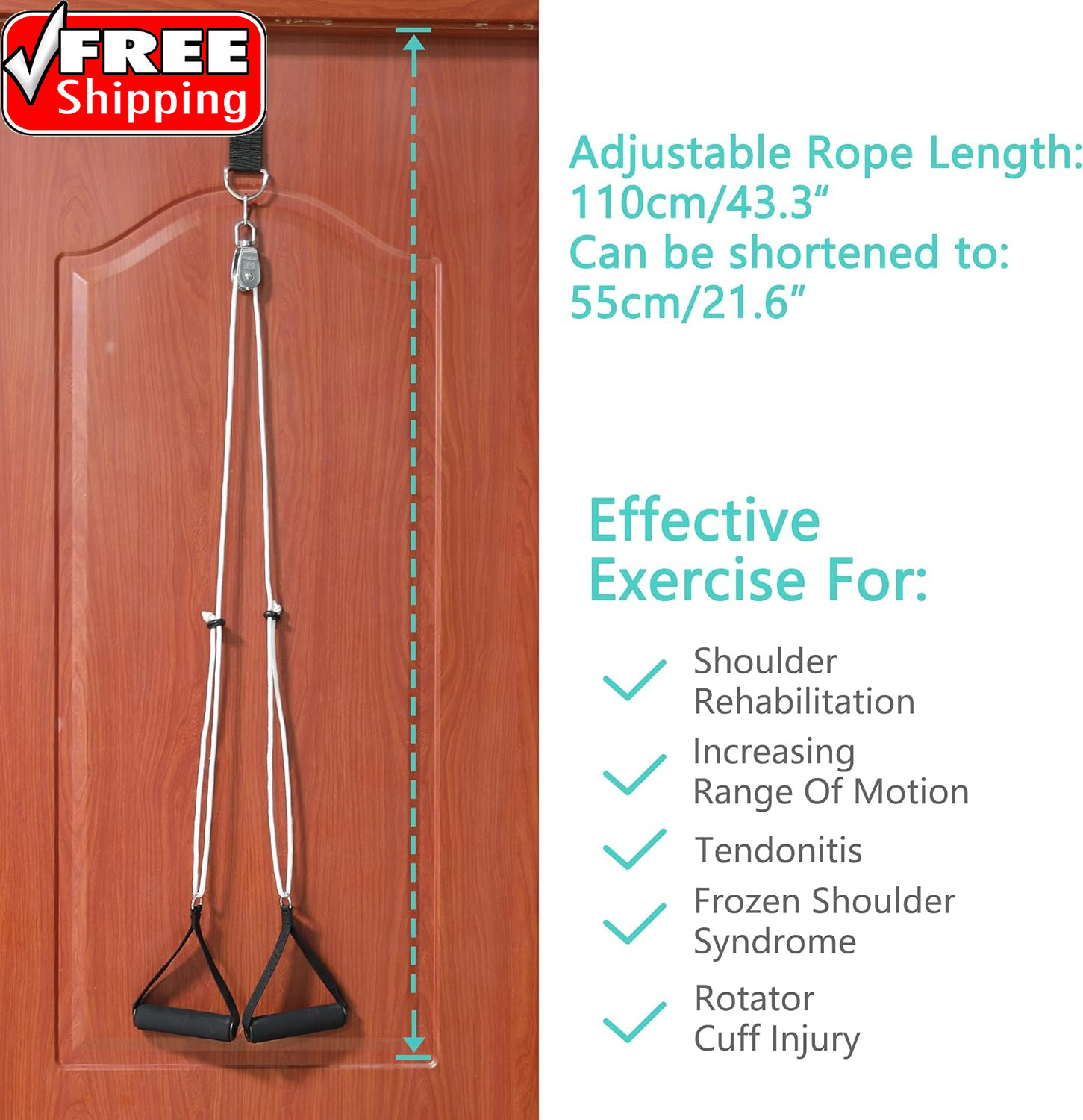 Shoulder Pulley for Physical Therapy, over the Door Pulley System | Shoulder Exe