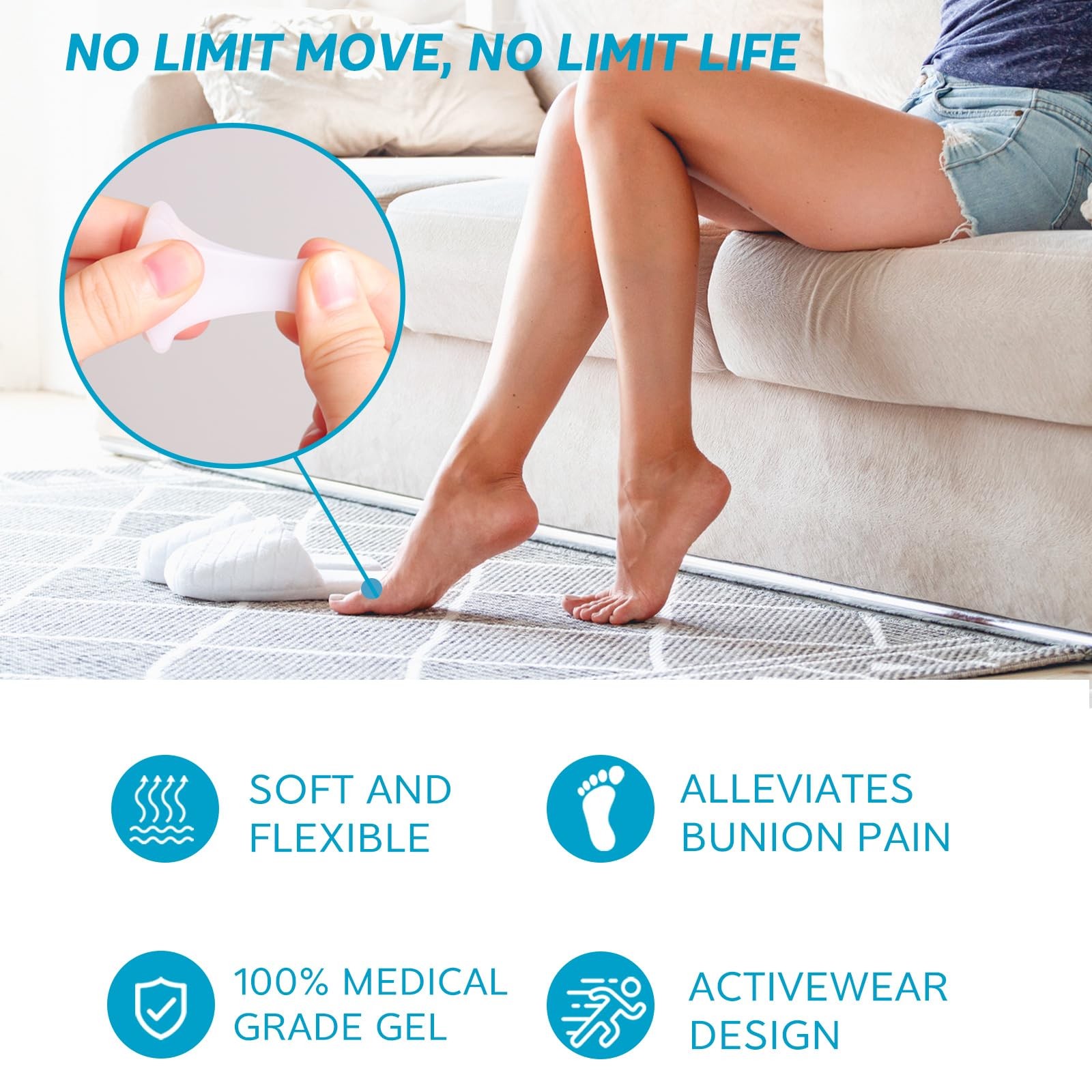 Hammer Toe Straightener Corrector – Toe Spacers Toe Separators for Bunion,Curled