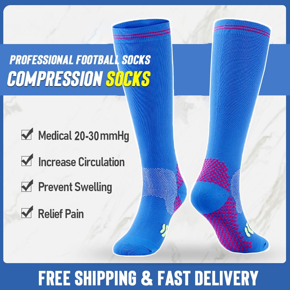 3Pair Neuropathy Compression socks Calf High Solid Support Stockings For Unisex