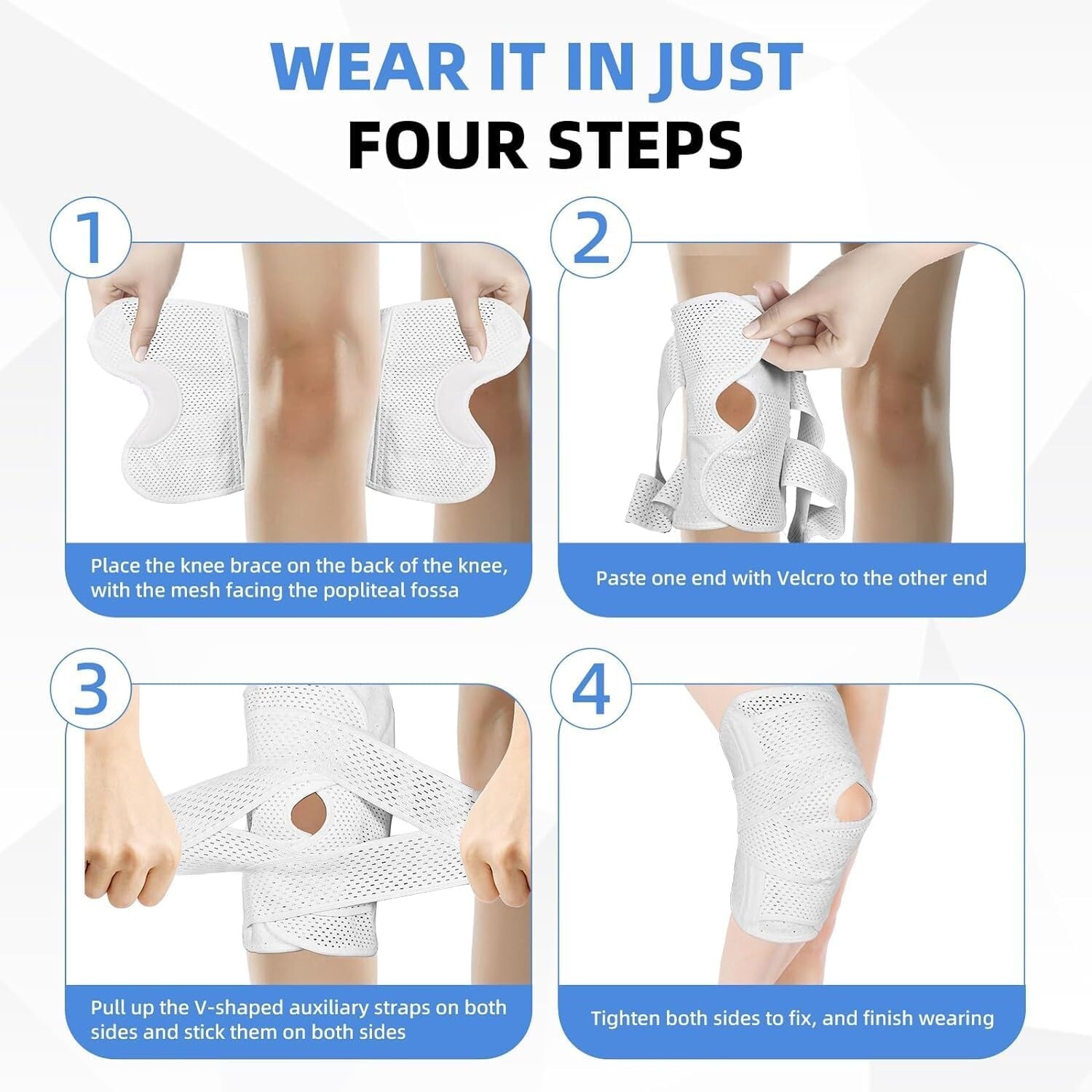 Knee Brace with Side Stabilizer Relieve Meniscus Tear Pain ACL Arthritis Straps