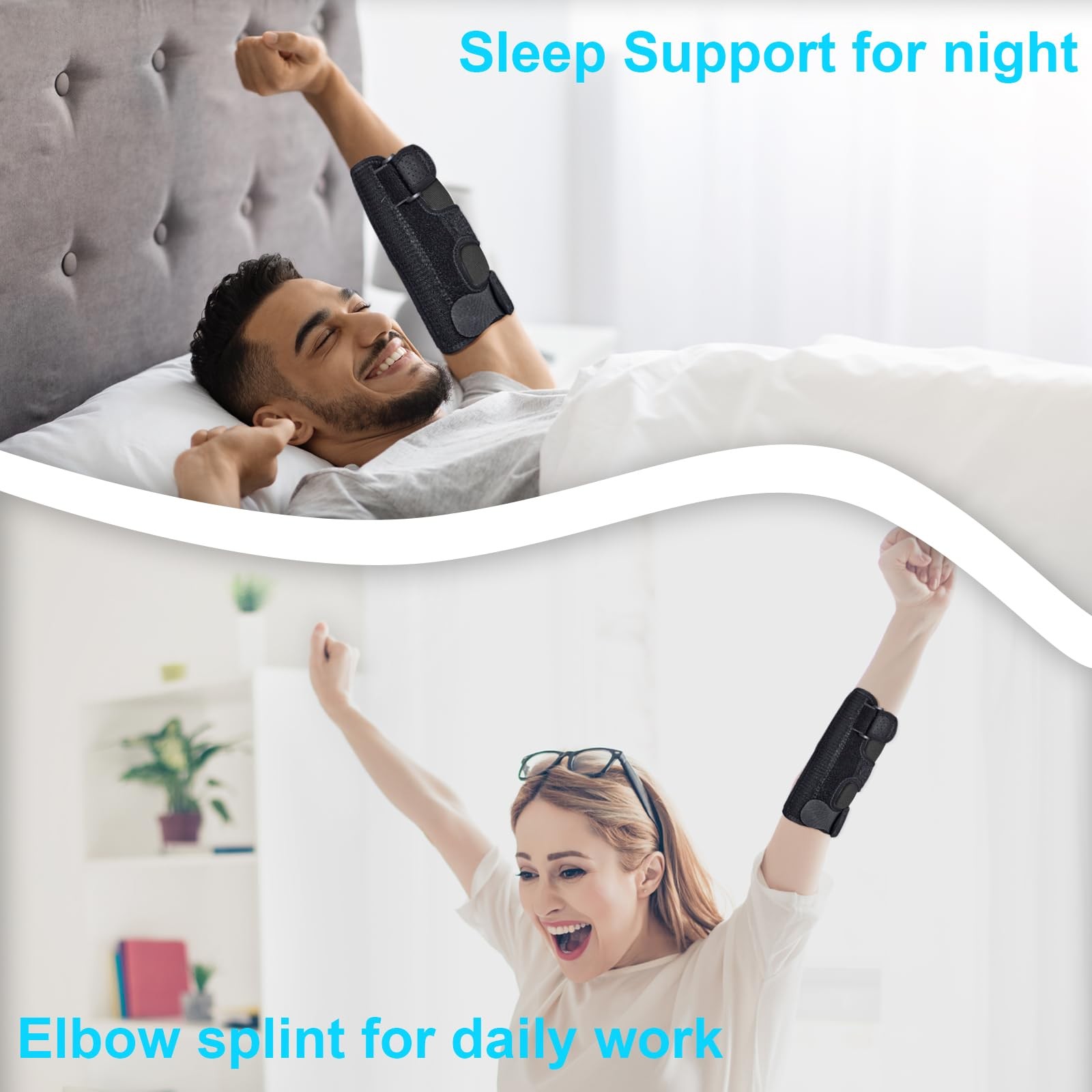 Elbow Brace for Ulnar Nerve Entrapment, Adjustable Cubital Tunnel S/M