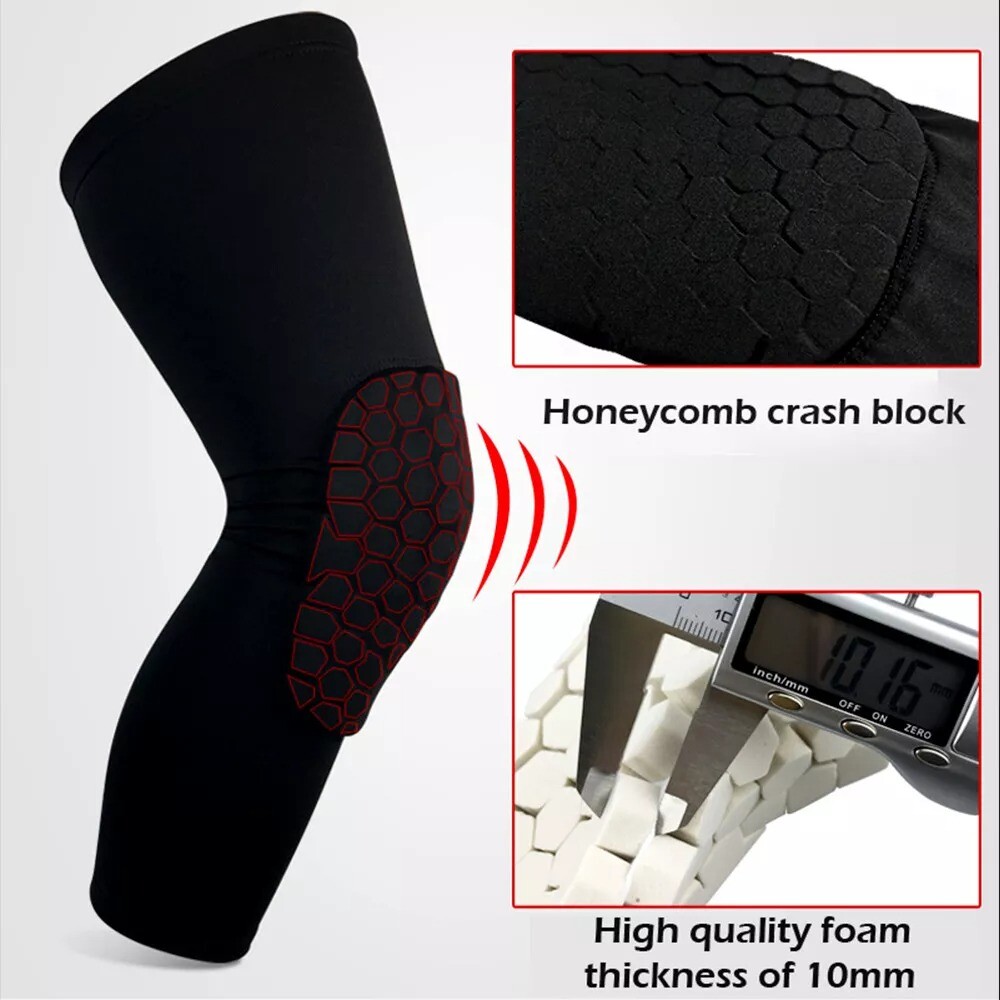 Knee Pad Leg Protector High Crashproof Antislip Honeycomb Compression Sleeve Gym