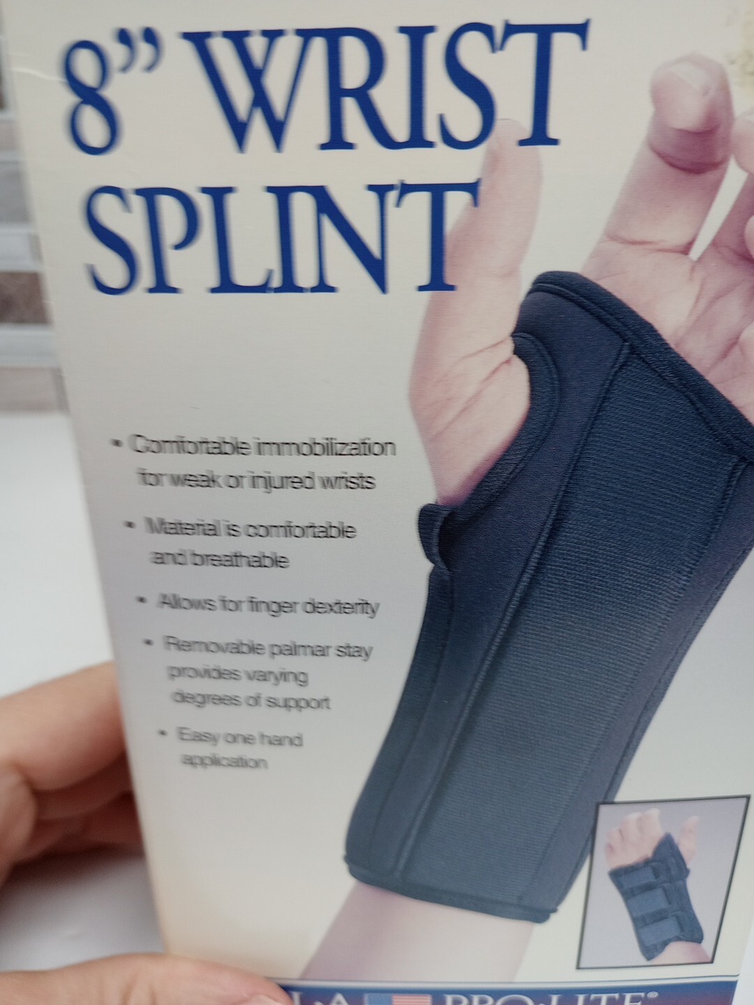 FLA Pro-Lite 8″ Wrist Splint Black Left Hand X-SMALL Open Box