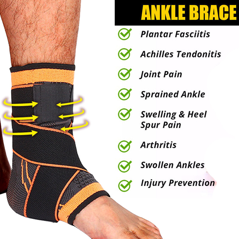 Ankle Brace Adjustable Compression Sleeve Support Heel Brace Achilles Tendonitis