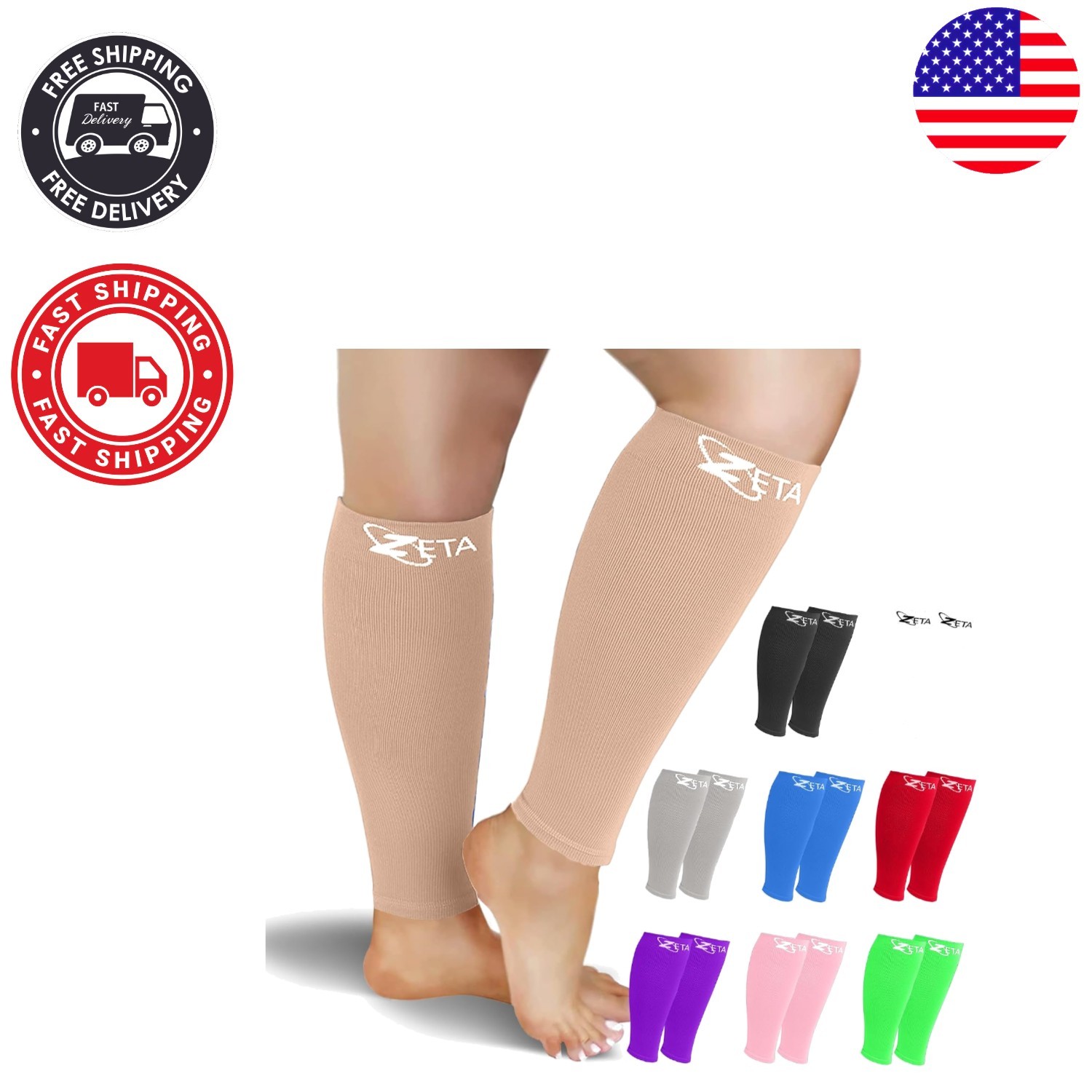 Plus Size Footless Calf Compression Sleeves 4XL – 30 Inch Support for Travel